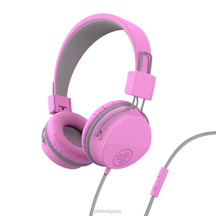 JLab Écouteurs filaires supra-auriculaires pour enfants jbuddies studio écouteurs J4HV24 rose/gris