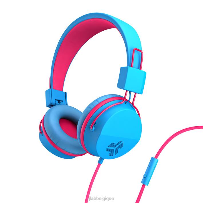 JLab Écouteurs filaires supra-auriculaires pour enfants jbuddies studio écouteurs J4HV25 bleu/rose