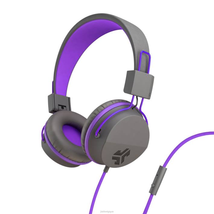 JLab Écouteurs filaires supra-auriculaires pour enfants jbuddies studio écouteurs J4HV26 graphite/violet