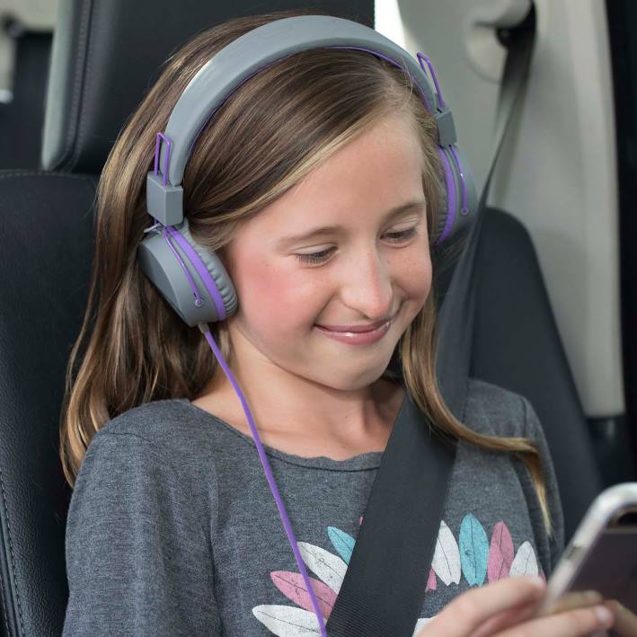 JLab Écouteurs filaires supra-auriculaires pour enfants jbuddies studio écouteurs J4HV26 graphite/violet