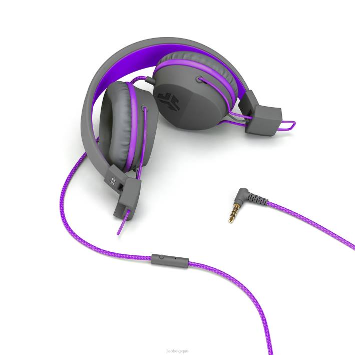 JLab Écouteurs filaires supra-auriculaires pour enfants jbuddies studio écouteurs J4HV26 graphite/violet