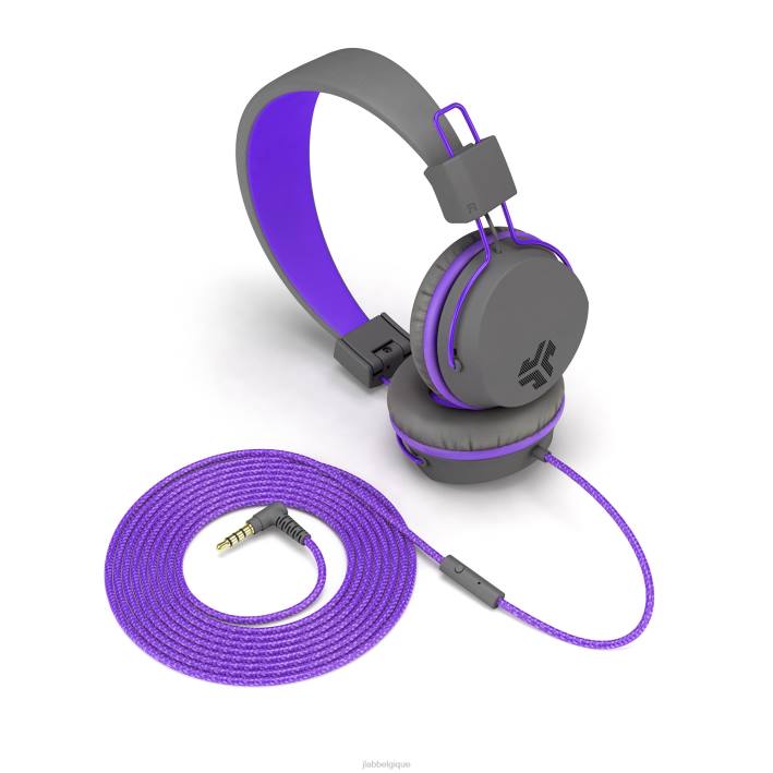 JLab Écouteurs filaires supra-auriculaires pour enfants jbuddies studio écouteurs J4HV26 graphite/violet