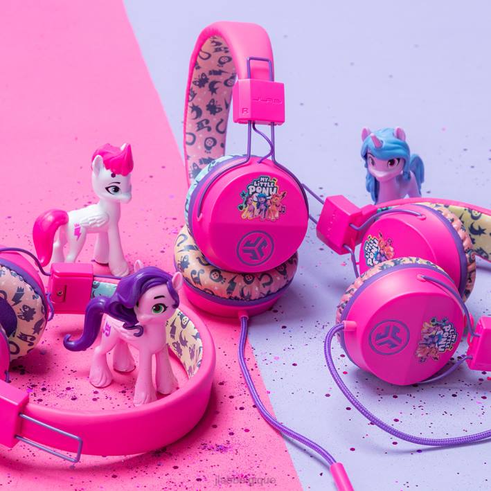 JLab Écouteurs filaires supra-auriculaires pour enfants jbuddies studio en édition limitée écouteurs J4HV29 mon petit Poney