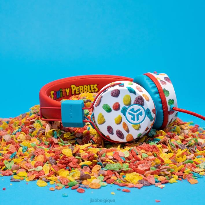 JLab Écouteurs filaires supra-auriculaires pour enfants jbuddies studio en édition limitée écouteurs J4HV30 galets fruités
