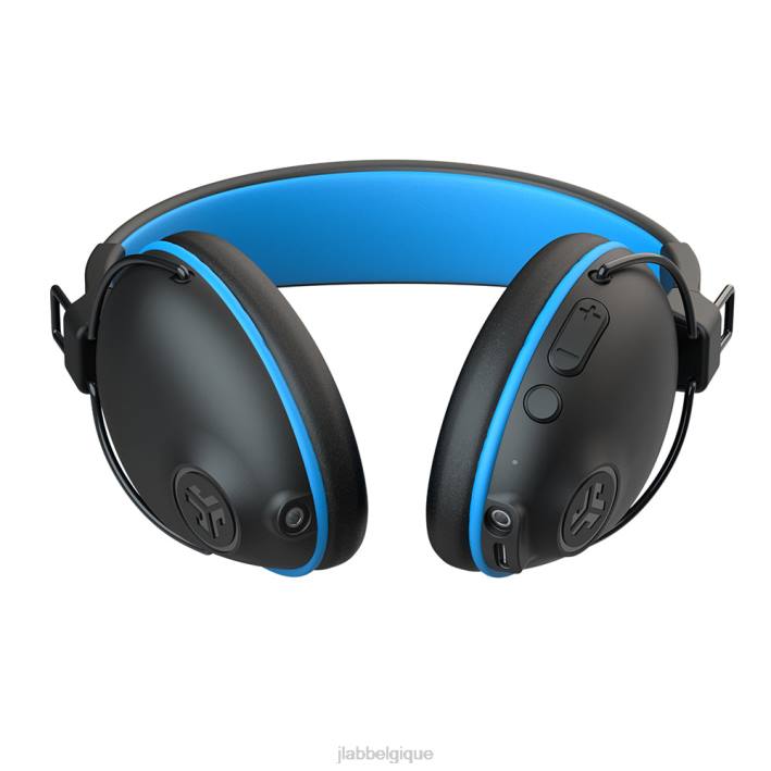 JLab Écouteurs supra-auriculaires sans fil et filaires jbuddies pro pour enfants écouteurs J4HV35 bleu
