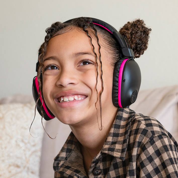 JLab Écouteurs supra-auriculaires sans fil et filaires jbuddies pro pour enfants écouteurs J4HV36 rose